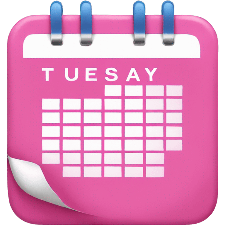 pink calendar that says tuesday  emoji