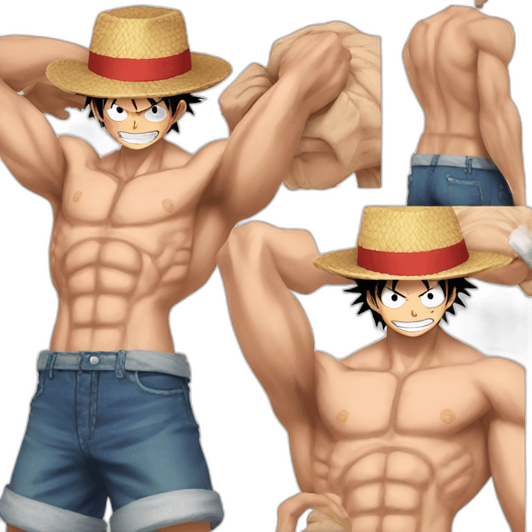 Monkey D. Luffy muscler torse emoji