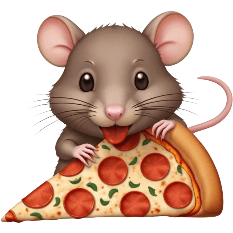 Rat eating a pizza emoji