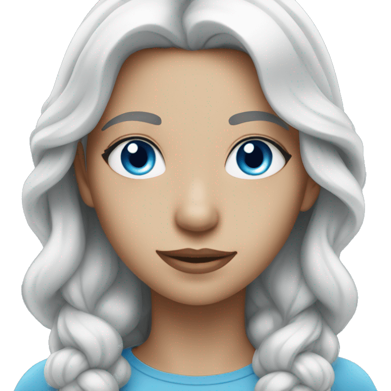 Silver haired girl with blue eyes emoji