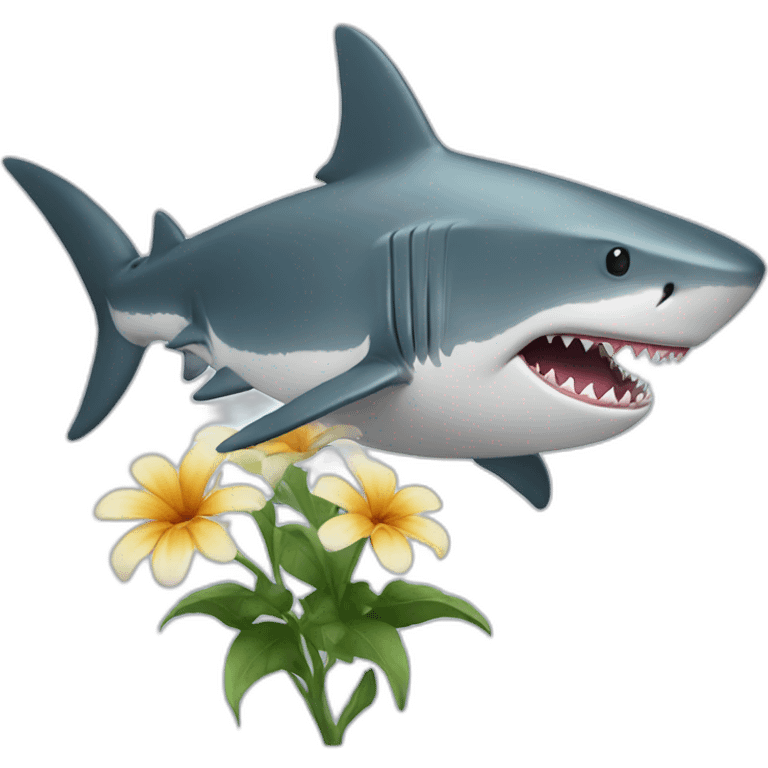 A shark that eats a flower  emoji