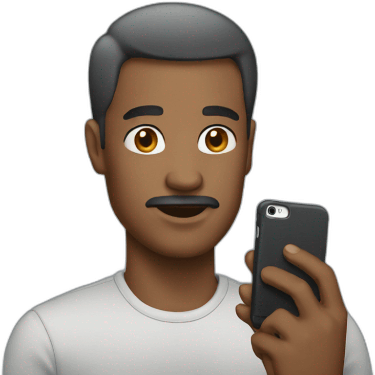 men using iphone emoji