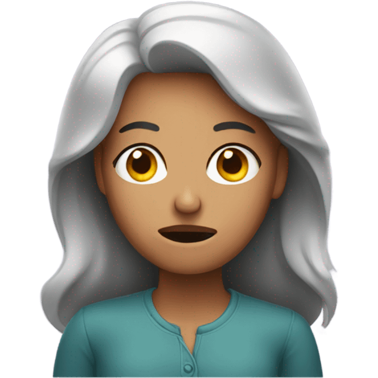 anxious looking woman emoji