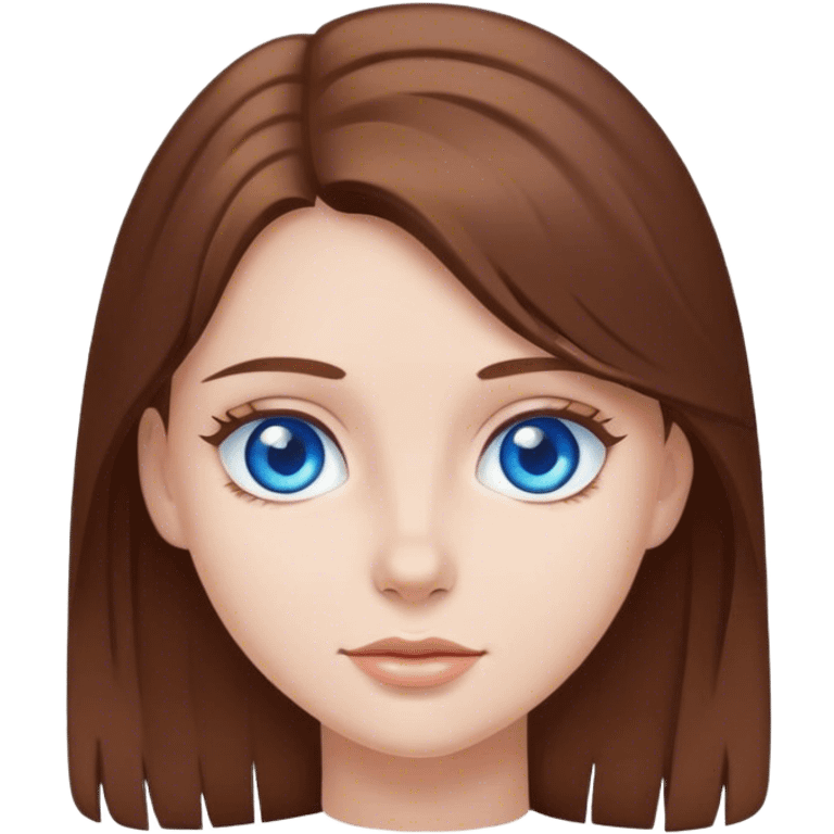 girl with brown hair and blue eyes emoji