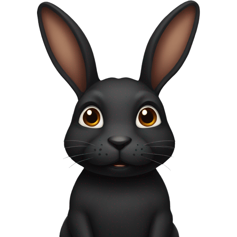 black rabbit with brown eyes emoji