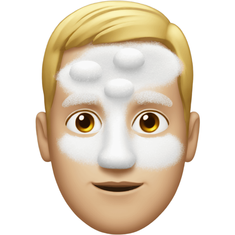 Man with white  doughnut powder on nose emoji