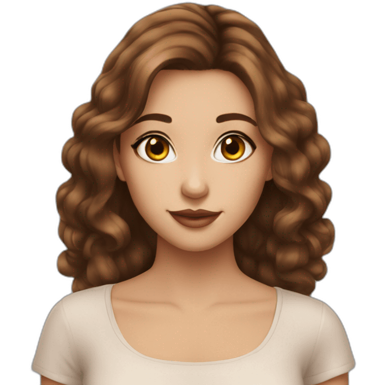 pretty girl brown hair makeup with book emoji