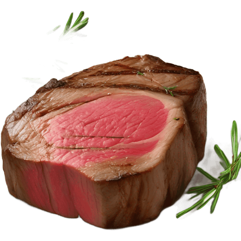 Medium rare filet mignon with butter and rosemary  emoji