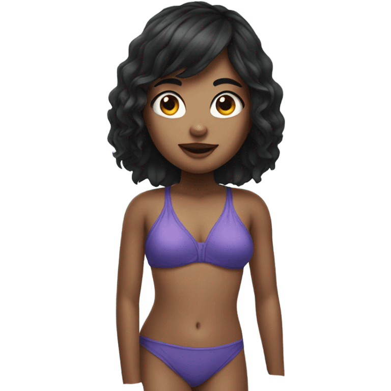 black-haired girl in swimsuit emoji