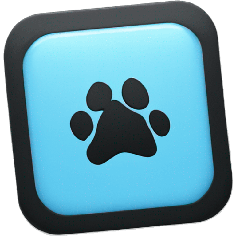 Baby blue square with a black paw print in the middle emoji