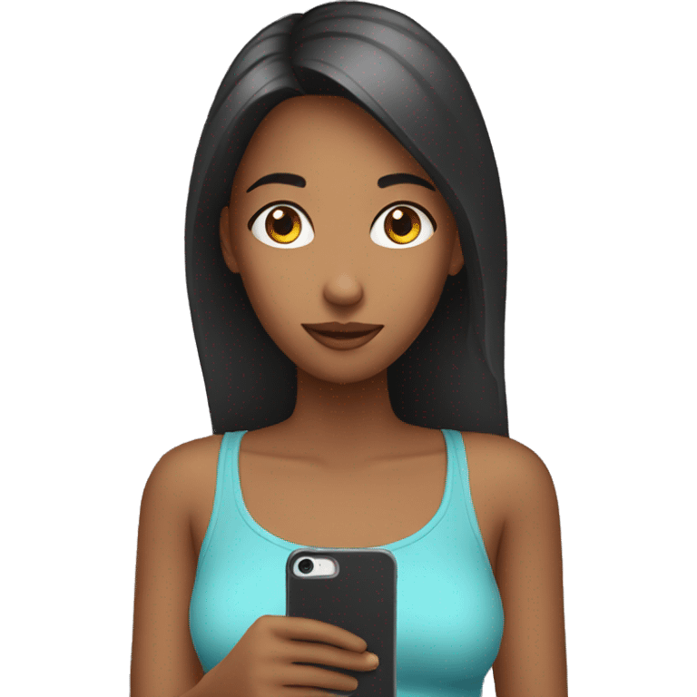 girl looking a phone emoji