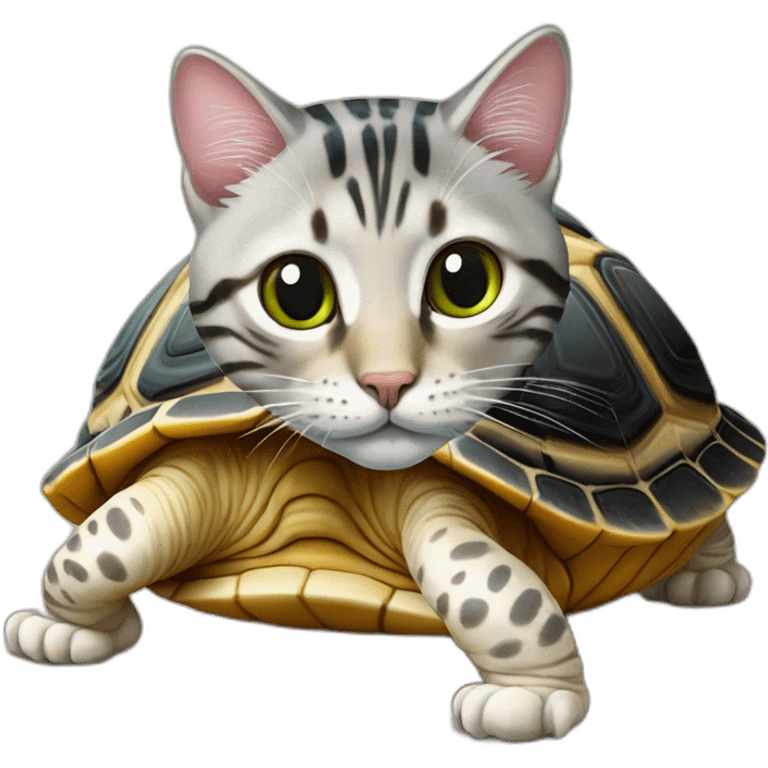 cat sur une tortue emoji