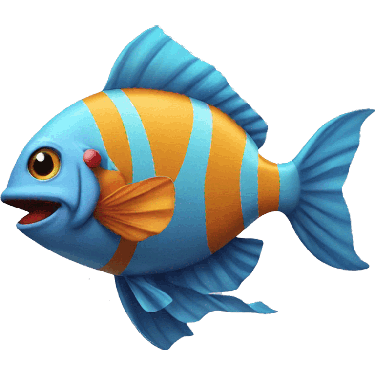 A fish dressed as a clown  emoji