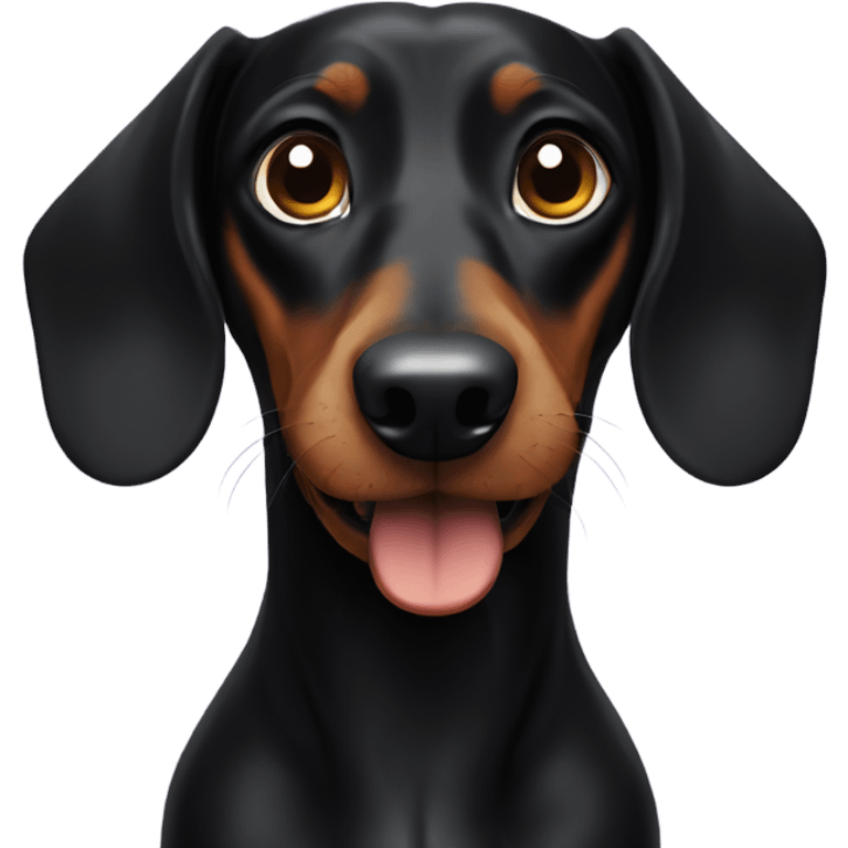 Black dachshund  emoji