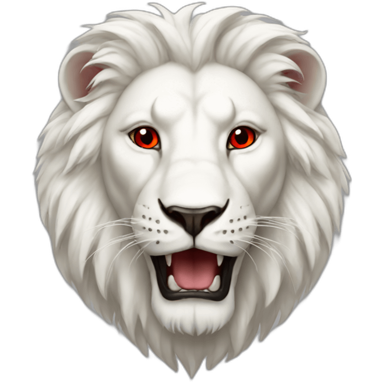 White lion with red eyes  emoji