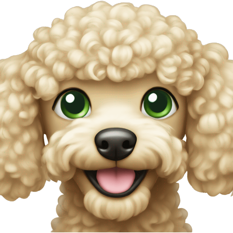 blond poodle with green eyes smiling emoji