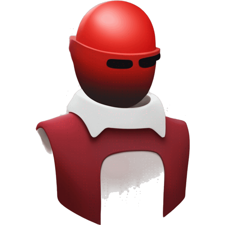 Create a minimalist logo of the red Among Us imposter character, using shades of red to evoke mystery and deception. Capture the game's space theme subtly while ensuring instant recognition of the imposter role. emoji