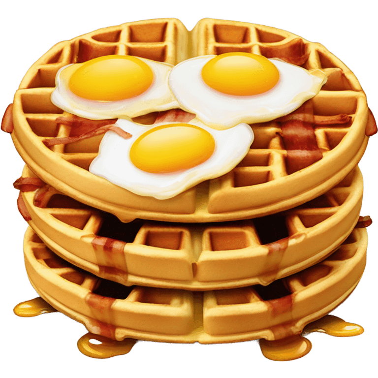 Waffles eggs and bacon  emoji