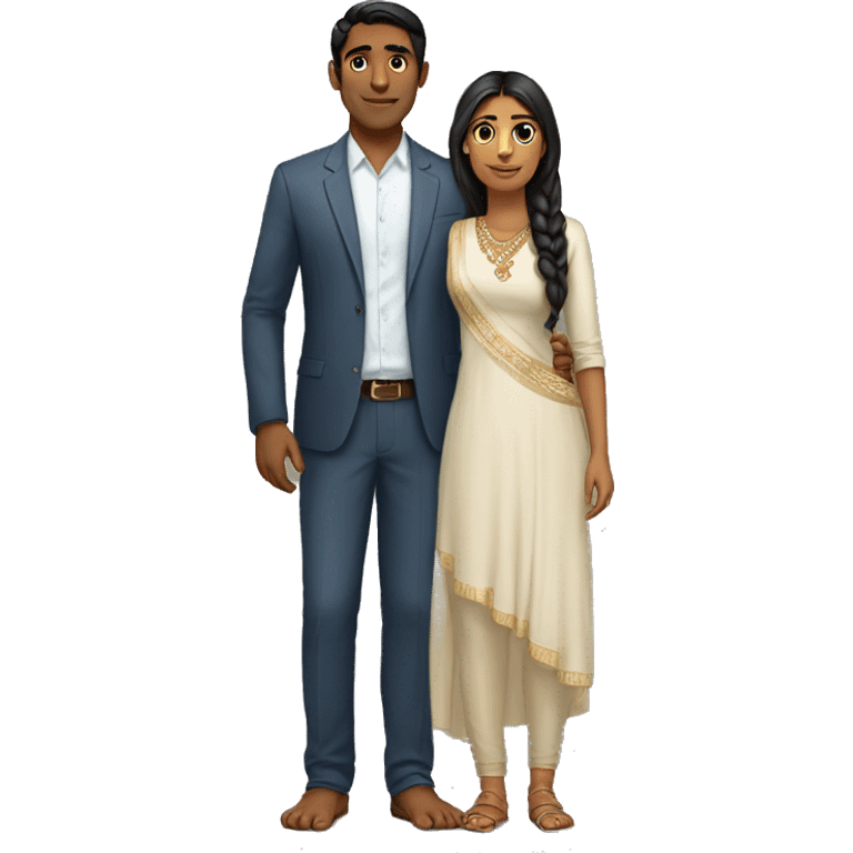 Indian couple tall guy short girl emoji