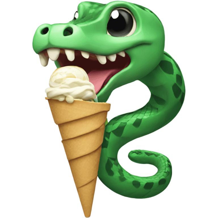 Snake eating ice cream emoji