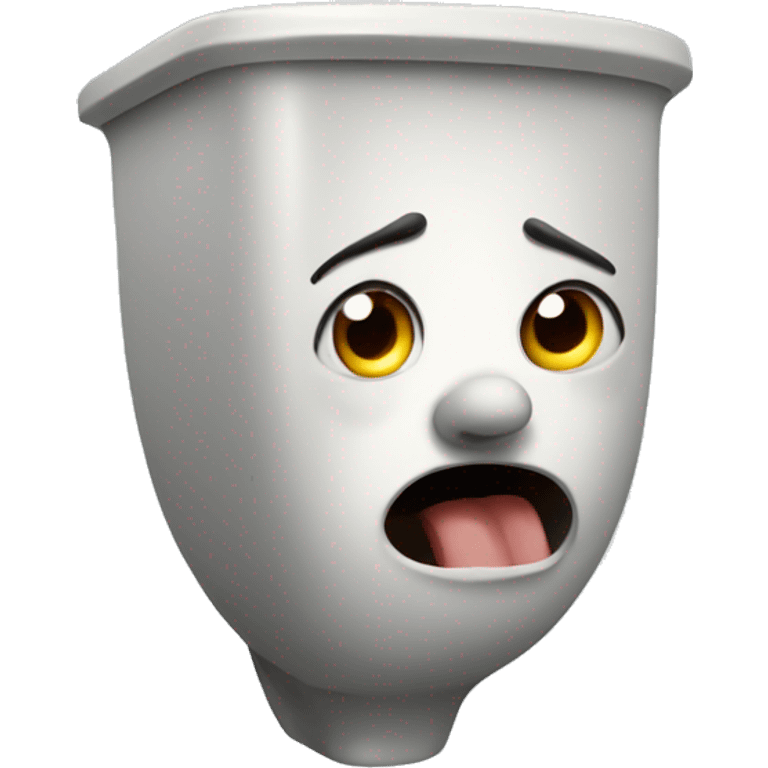 A scared toilet emoji