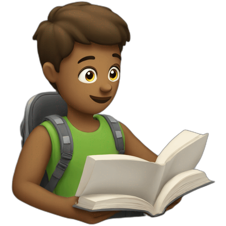 Student reading a book  emoji