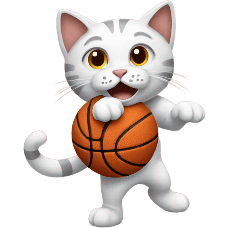 Cat playing basketball  emoji