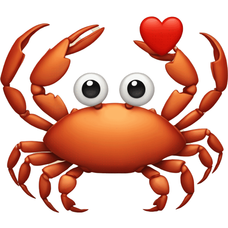 Crab with heart emoji