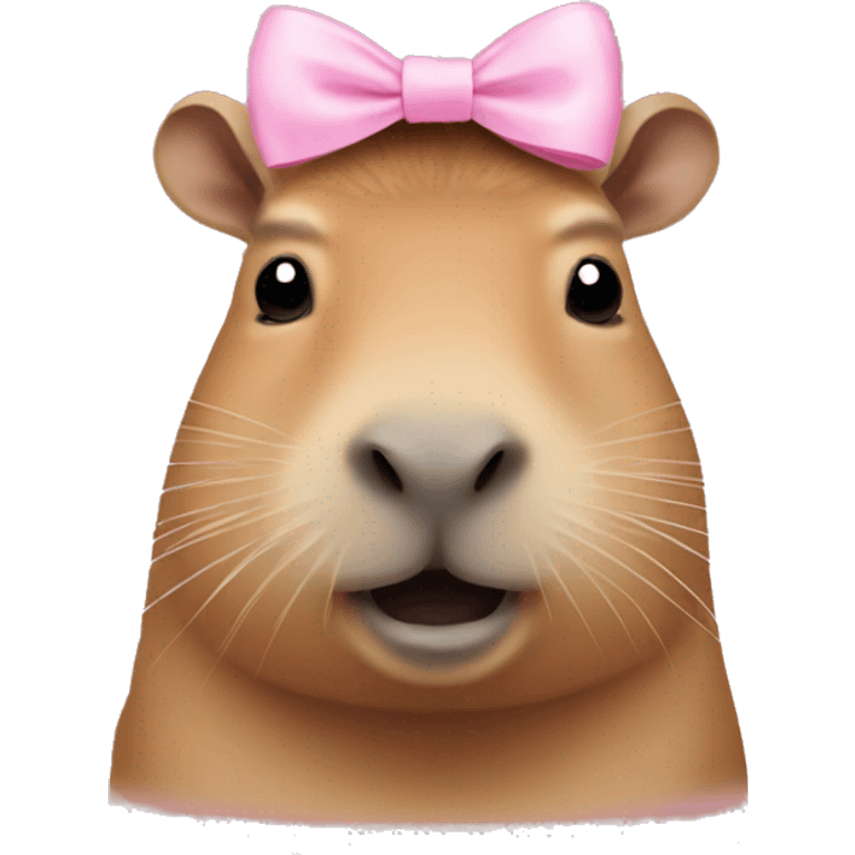 capybara with light pink bow on head emoji