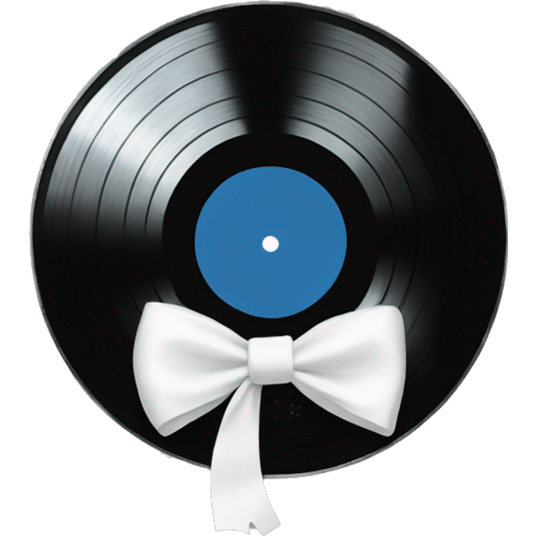  vinyl record with white bow emoji