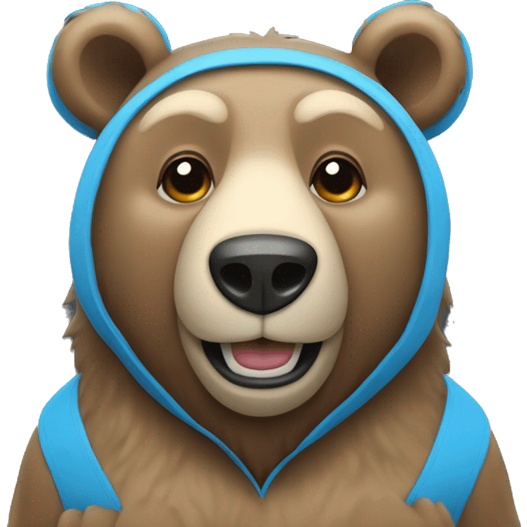 Bear with a blue haert emoji