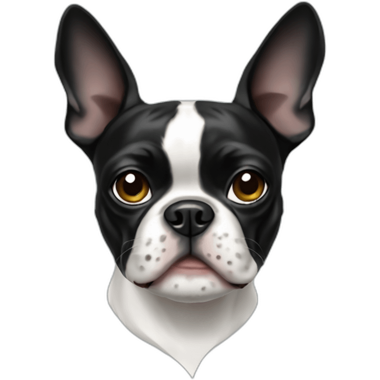 Cool Boston terrier asymetric emoji