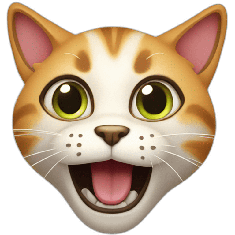 Amazed cat with open mouth and raised eyebrows emoji