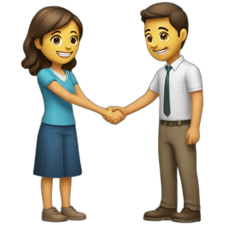 GUY AND GIRL SHAKING HANDS emoji