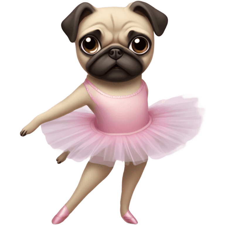 Ballerina pug dog emoji