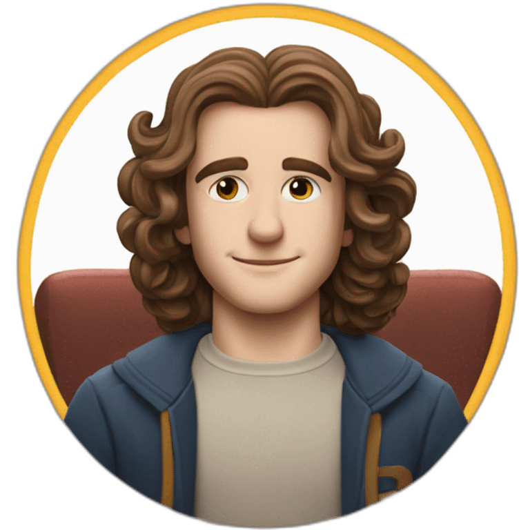 Eddie Munson Joseph Quinn with curled long hair stranger things emoji