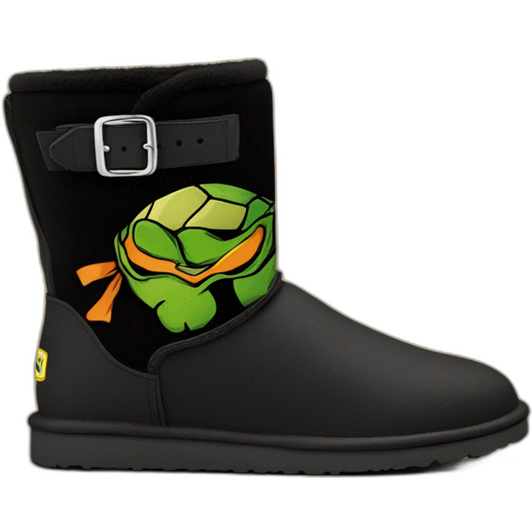 Ninja turtle Black low ugg boots emoji