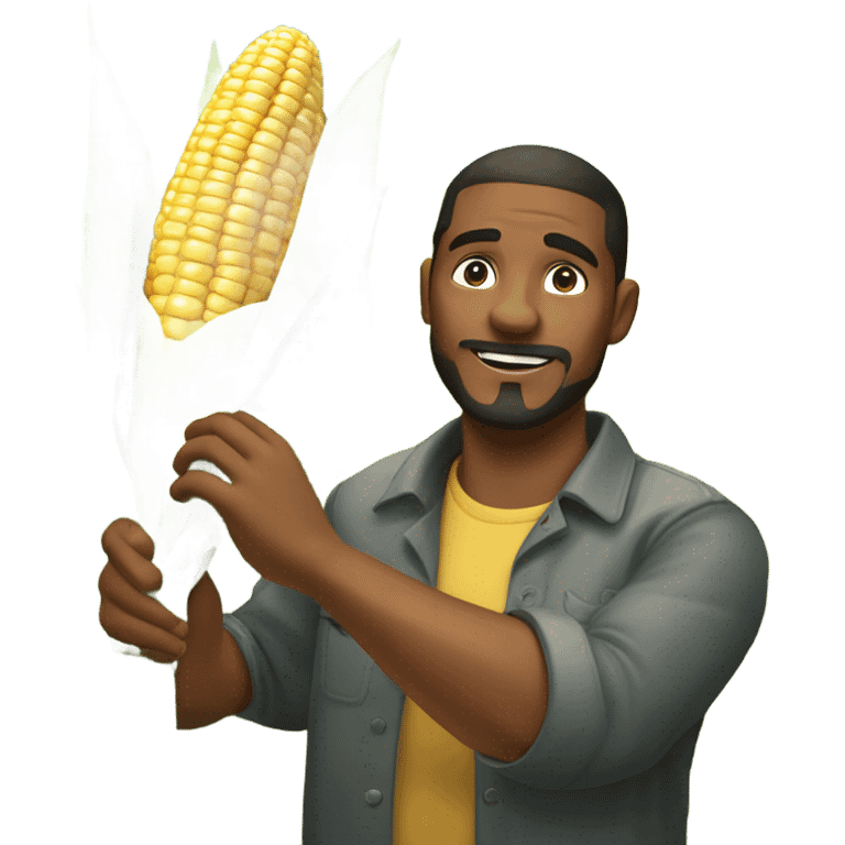 Man picking corn  emoji