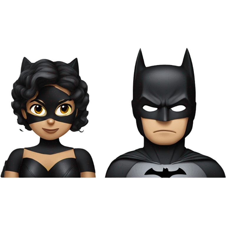 Batman and cat woman emoji