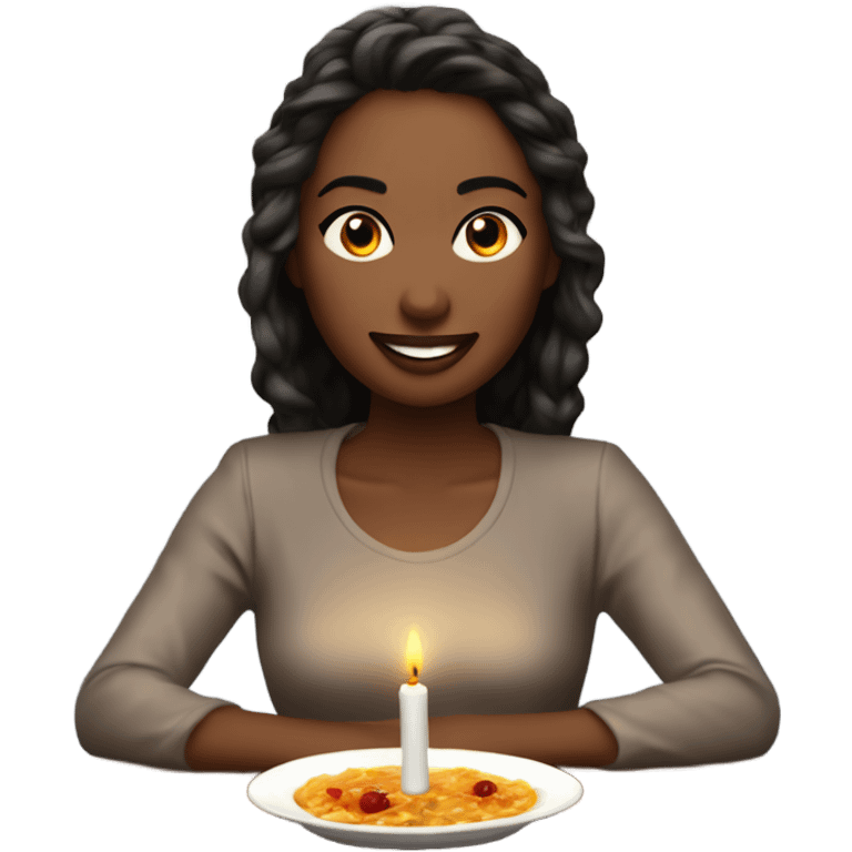 Create a hyper Realistic Romantic candlelit dinner date photo  emoji