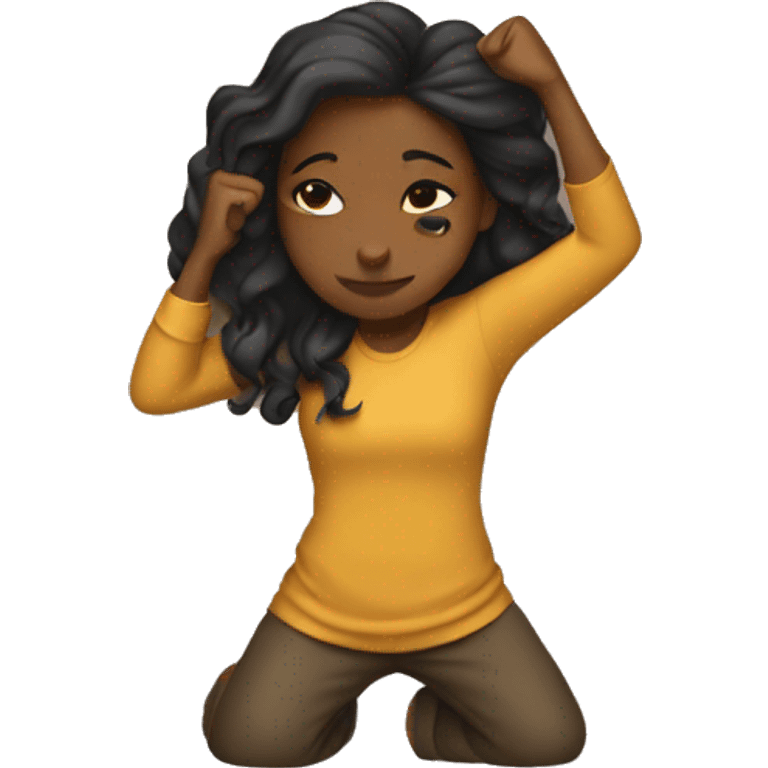 brown girl dabbing emoji