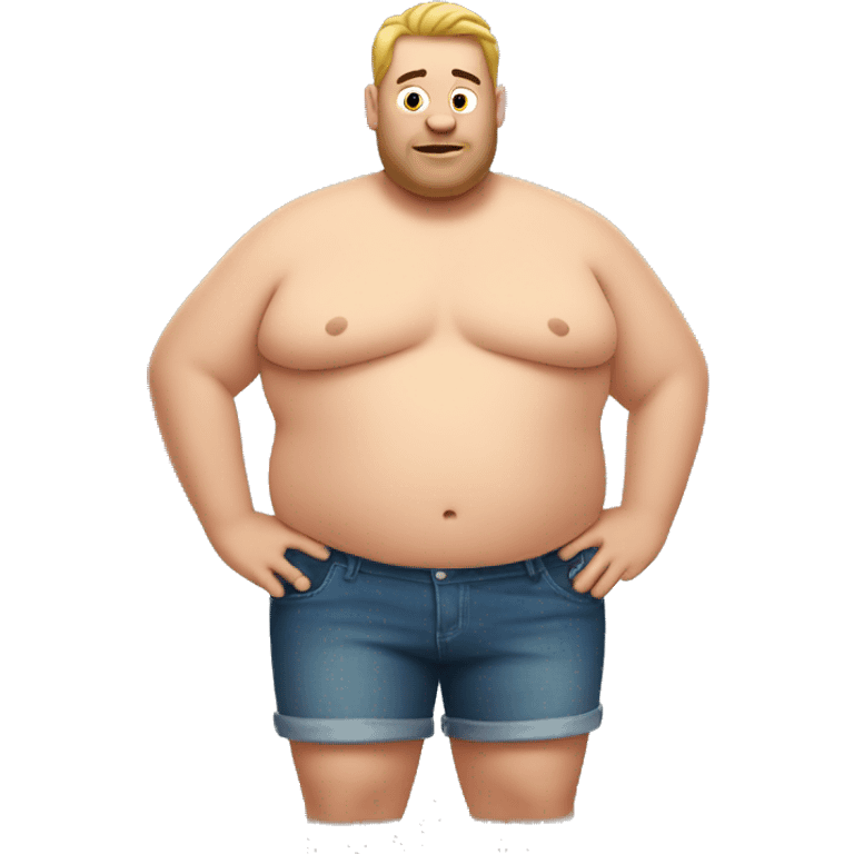 Shirtless fat man emoji