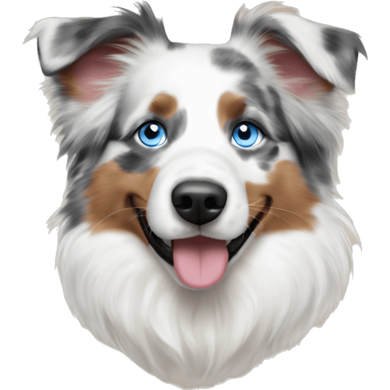 Double Merle Australian shepherd blue eyes emoji