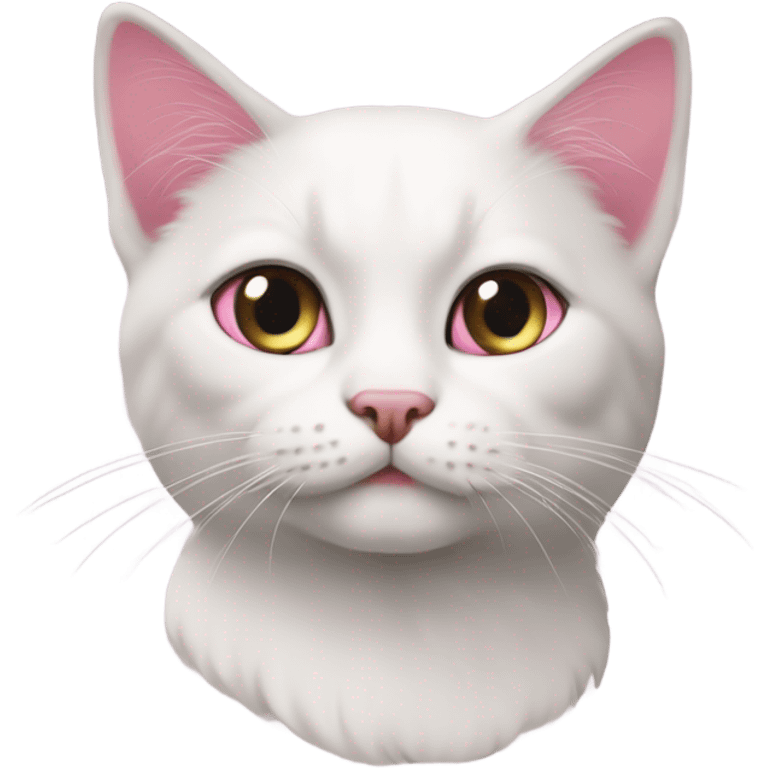 kucing putih berpita pink emoji