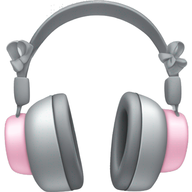 grey headphones with light pink bow emoji