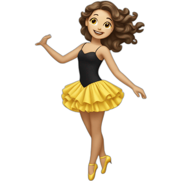 Danseuse blanche brune au cheveux ondulés polonaise  emoji