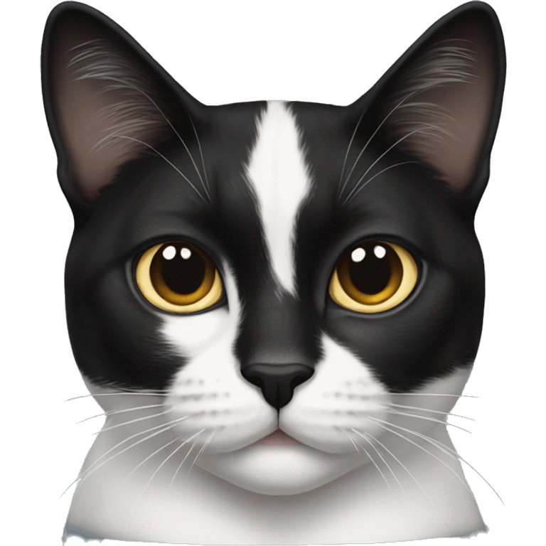 tuxedo cat with black face emoji