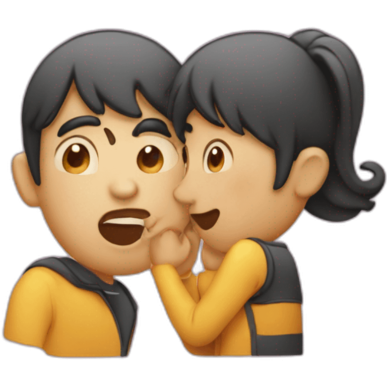 Gossiping to a friend in the ear emoji