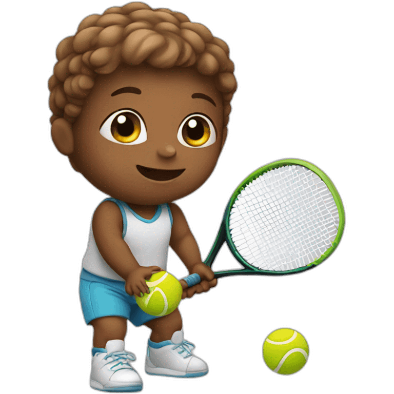 Baby playing tennis emoji