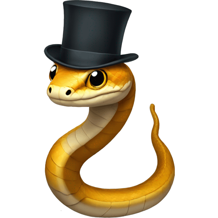 Small snake wearing a top hat emoji